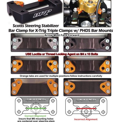 BRP Scotts Stabilizer Bar Clamp for PHDS Bar Mounts on XTRIG Triple Clamps